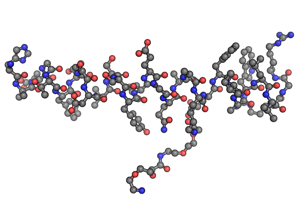 Estructura molecular de la semaglutida unida al receptor de GLP-1